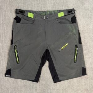 Zoic Mountain Bike Shorts Men's Large Gray MTB Cycling Shorts w/ Liner